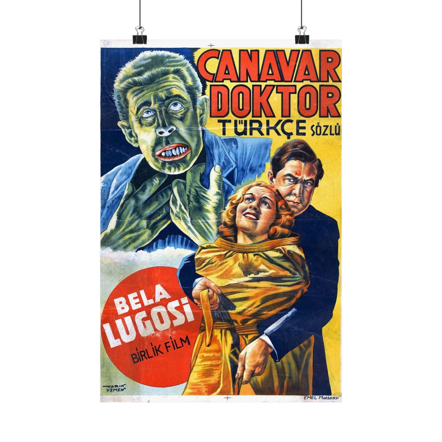 THE HUMAN MONSTER (TURKEY) 1939 - Paper Movie Poster-12″ x 18″-The Sticker Space