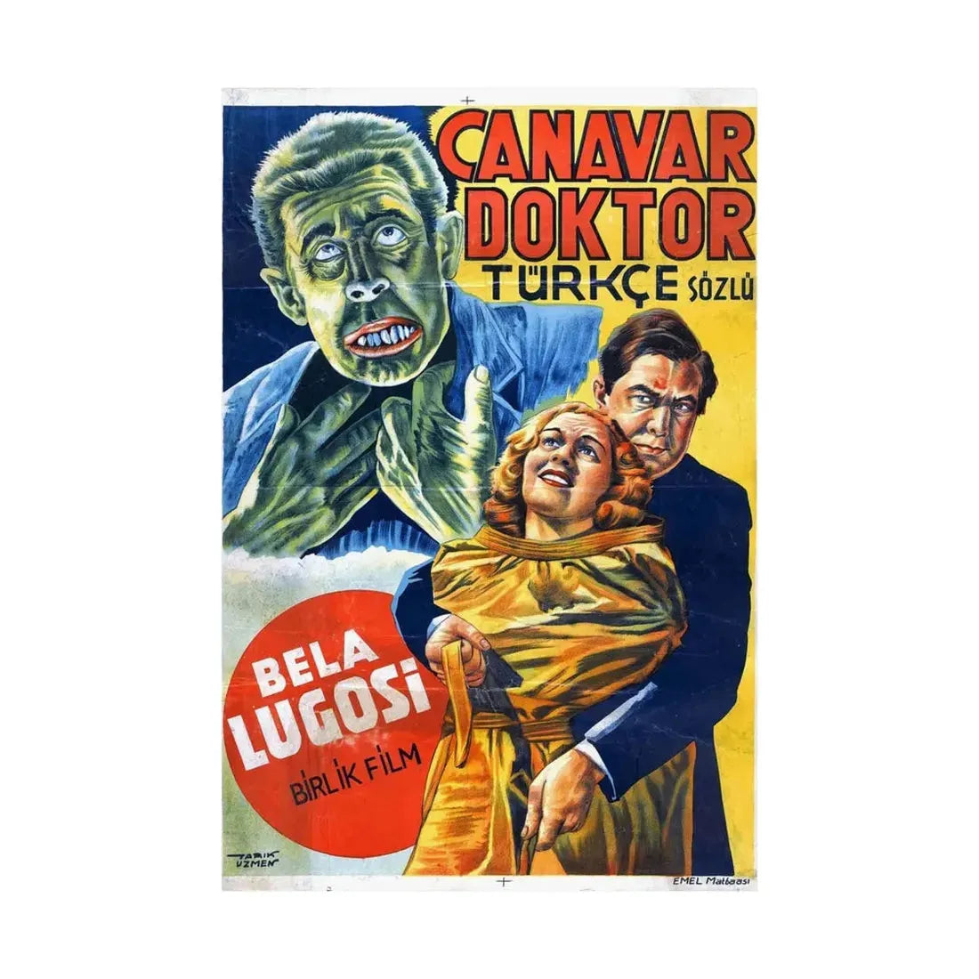 THE HUMAN MONSTER (TURKEY) 1939 - Paper Movie Poster - The Sticker Space