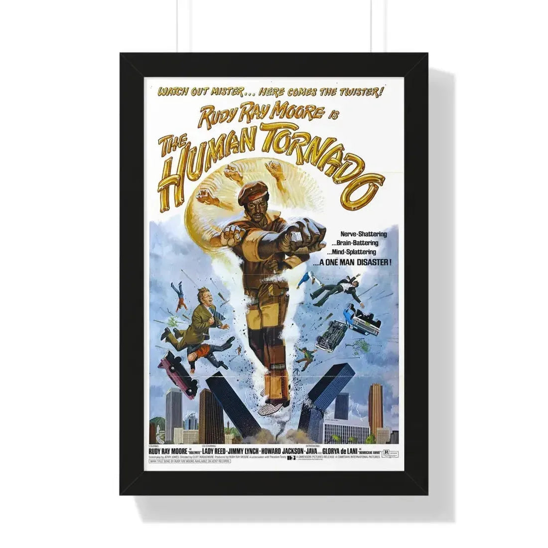 THE HUMAN TORNADO 1976 - Framed Movie Poster 16″ x 24″ Black - The Sticker Space