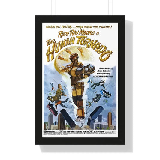 THE HUMAN TORNADO 1976 - Framed Movie Poster 16″ x 24″ Black - The Sticker Space