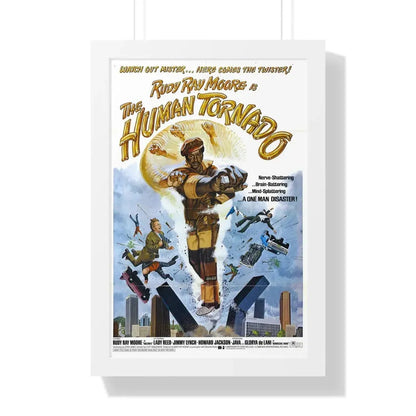 THE HUMAN TORNADO 1976 - Framed Movie Poster 16″ x 24″ White - The Sticker Space