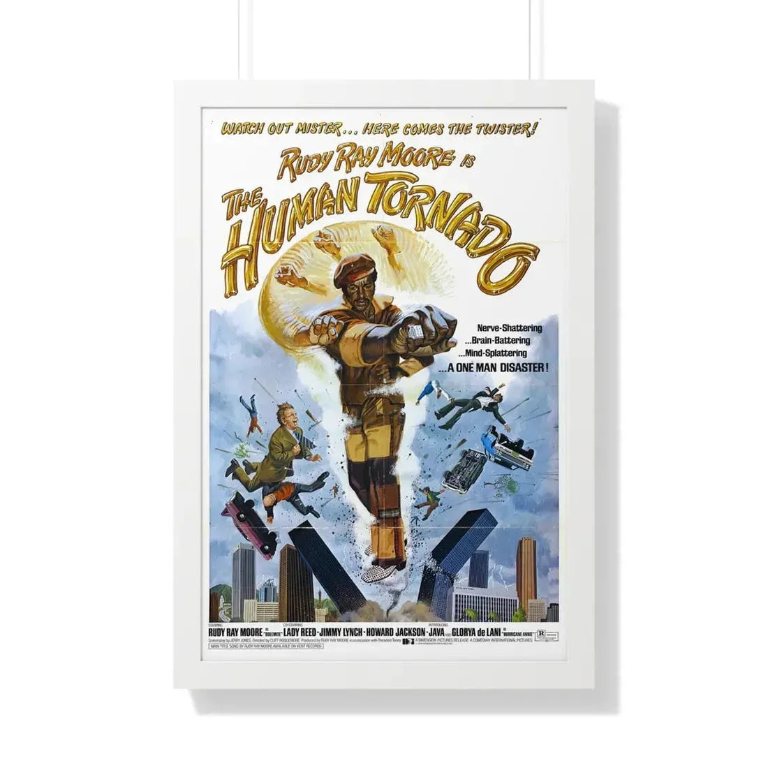 THE HUMAN TORNADO 1976 - Framed Movie Poster 20" x 30" White - The Sticker Space