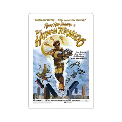 THE HUMAN TORNADO 1976 Movie Poster - STICKER Vinyl Kiss-Cut Decal 4 Inch White - The Sticker Space