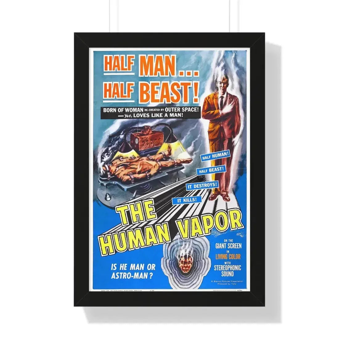 THE HUMAN VAPOR 1960 - Framed Movie Poster 16″ x 24″ Black - The Sticker Space