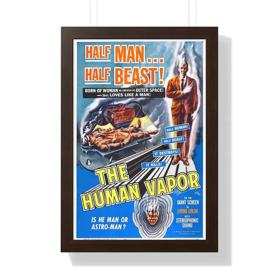THE HUMAN VAPOR 1960 - Framed Movie Poster 16″ x 24″ Walnut - The Sticker Space