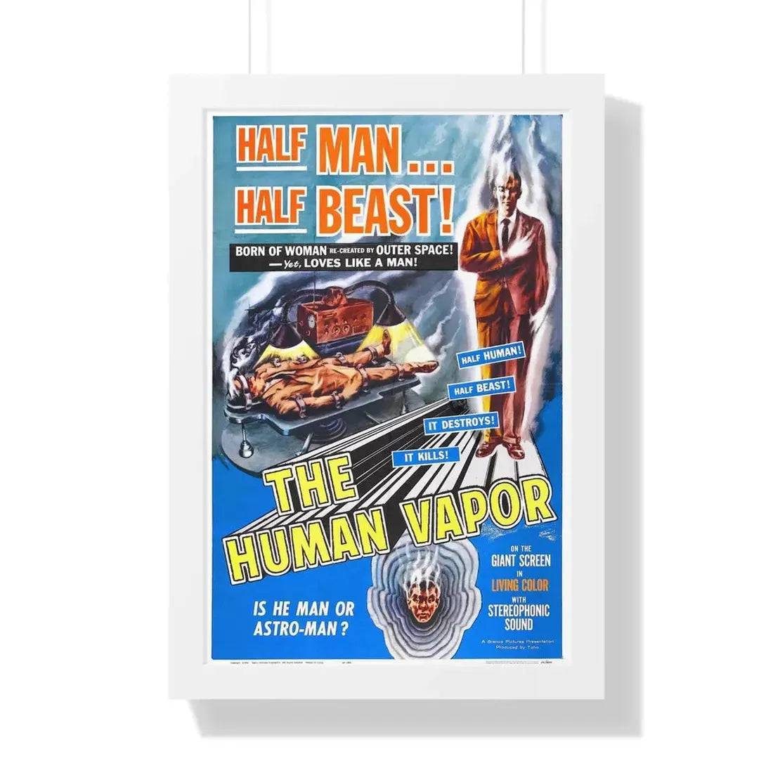 THE HUMAN VAPOR 1960 - Framed Movie Poster 16″ x 24″ White - The Sticker Space