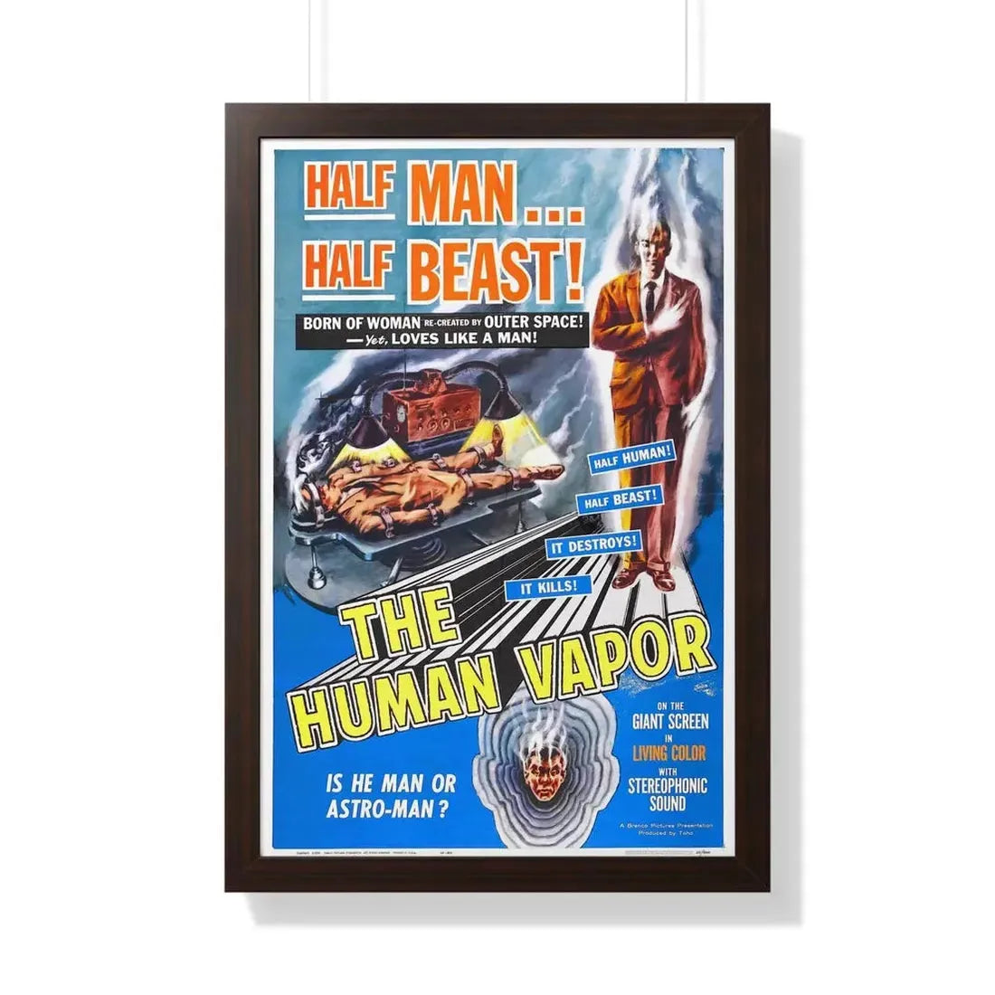 THE HUMAN VAPOR 1960 - Framed Movie Poster 20" x 30" Walnut - The Sticker Space