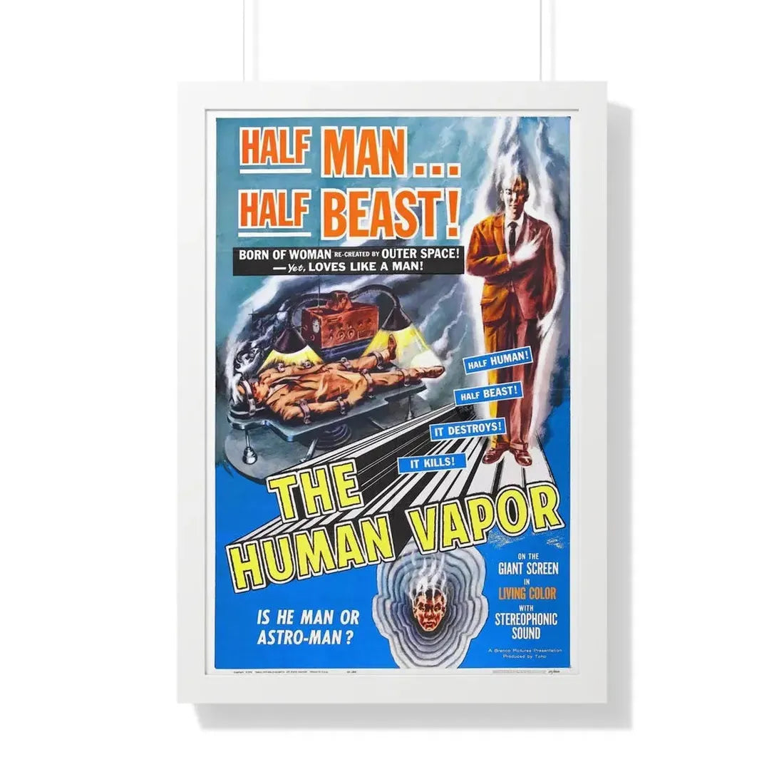 THE HUMAN VAPOR 1960 - Framed Movie Poster 20" x 30" White - The Sticker Space