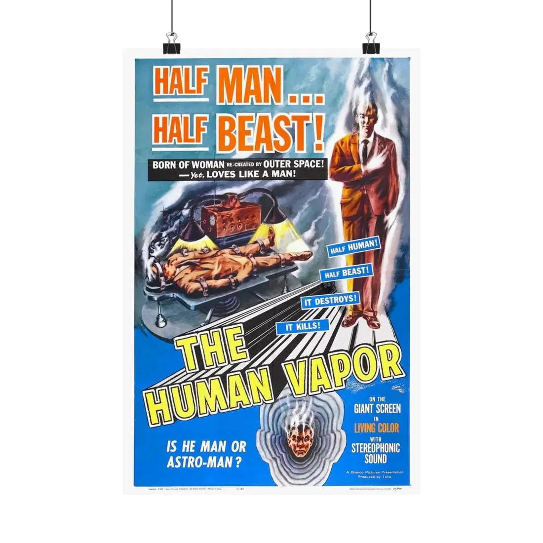THE HUMAN VAPOR 1960 - Paper Movie Poster 12″ x 18″ Matte - The Sticker Space