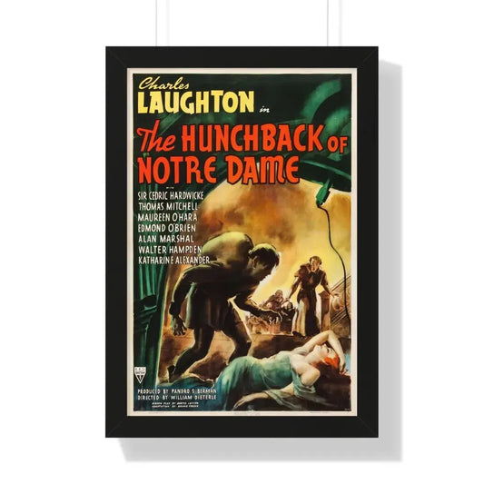 THE HUNCHBACK OF NOTRE DAME 1939 - Framed Movie Poster 16″ x 24″ Black - The Sticker Space