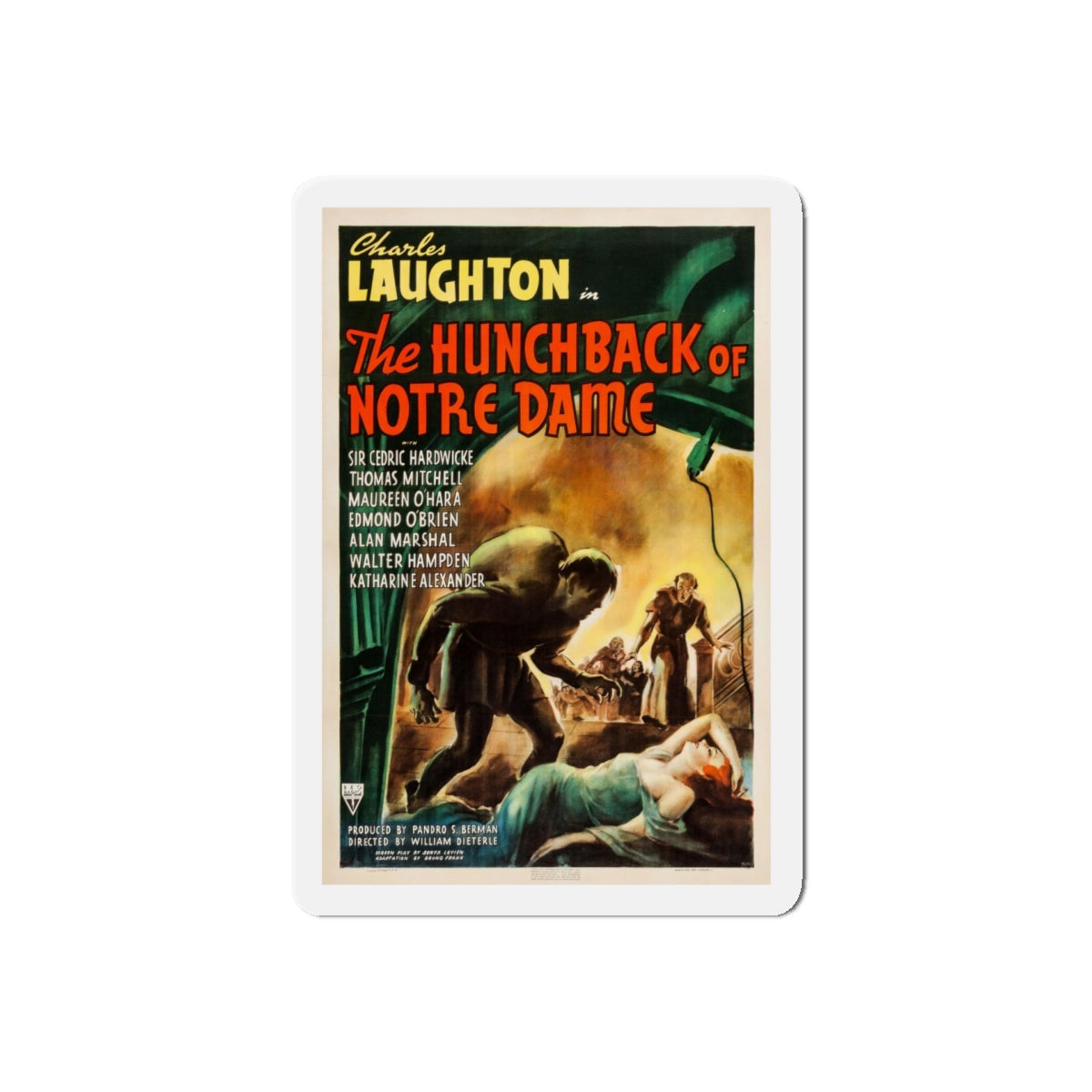 THE HUNCHBACK OF NOTRE DAME 1939 Movie Poster - Refrigerator Magnet-5" x 5"-The Sticker Space