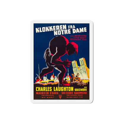 THE HUNCHBACK OF NOTRE DAME (DANISH) 1939 Movie Poster - Refrigerator Magnet-5" x 5"-The Sticker Space