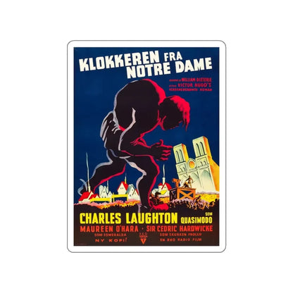 THE HUNCHBACK OF NOTRE DAME (DANISH) 1939 Movie Poster STICKER Vinyl Die-Cut Decal 6 Inch - The Sticker Space