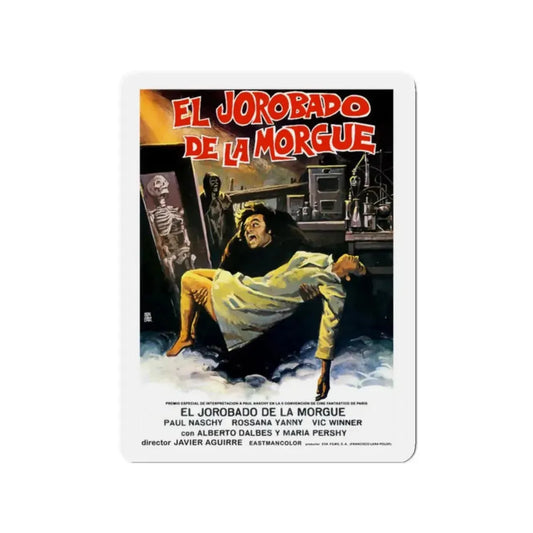 THE HUNCHBACK OF THE MORGUE 1973 Movie Poster - Refrigerator Magnet 2 Inch Die-Cut - The Sticker Space