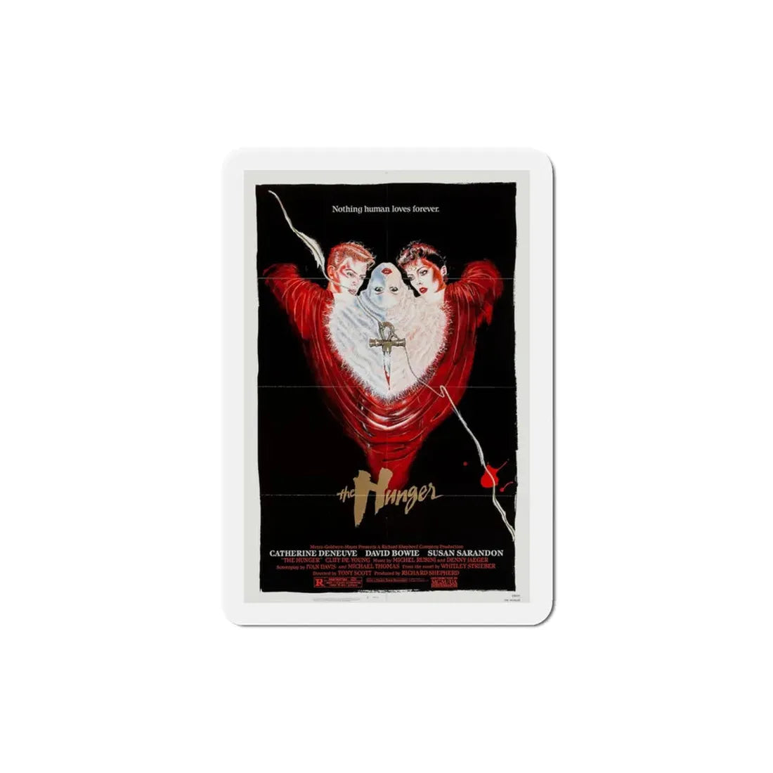 The Hunger 1983 Movie Poster Refrigerator Magnet 3 Inch - The Sticker Space