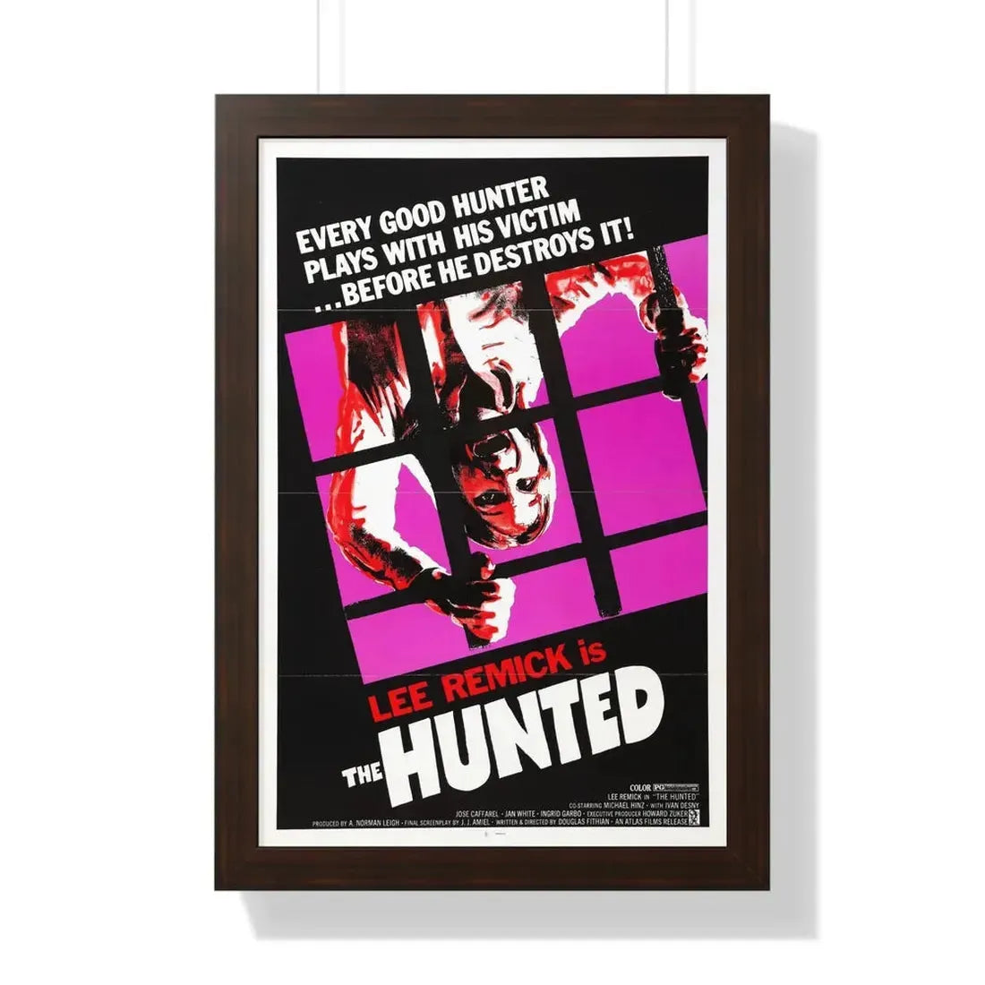 THE HUNTED 1974 - Framed Movie Poster 16″ x 24″ Walnut - The Sticker Space