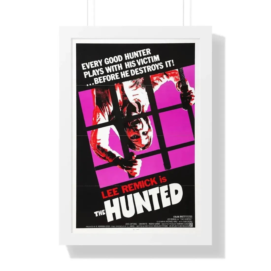 THE HUNTED 1974 - Framed Movie Poster 16″ x 24″ White - The Sticker Space