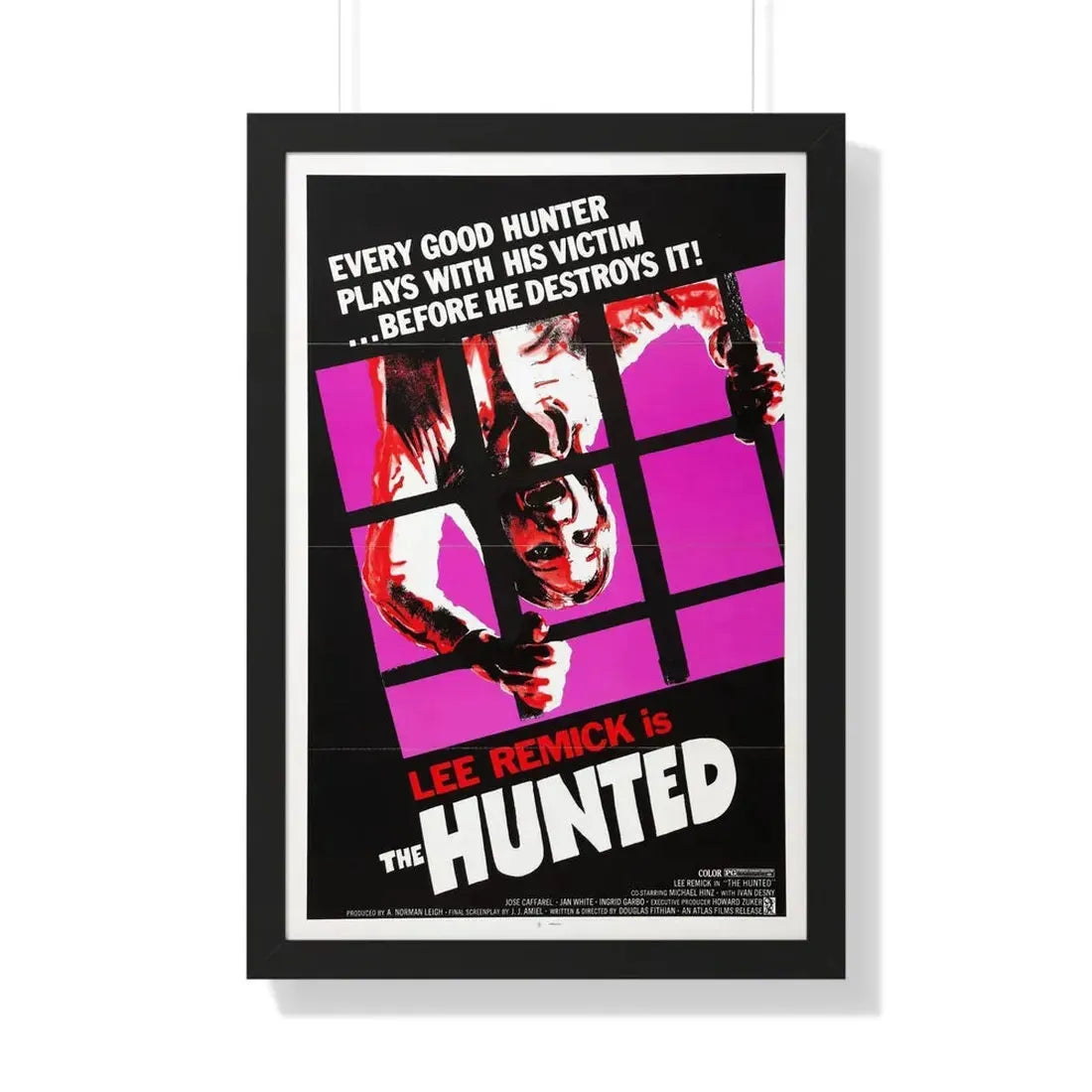 THE HUNTED 1974 - Framed Movie Poster 20" x 30" Black - The Sticker Space