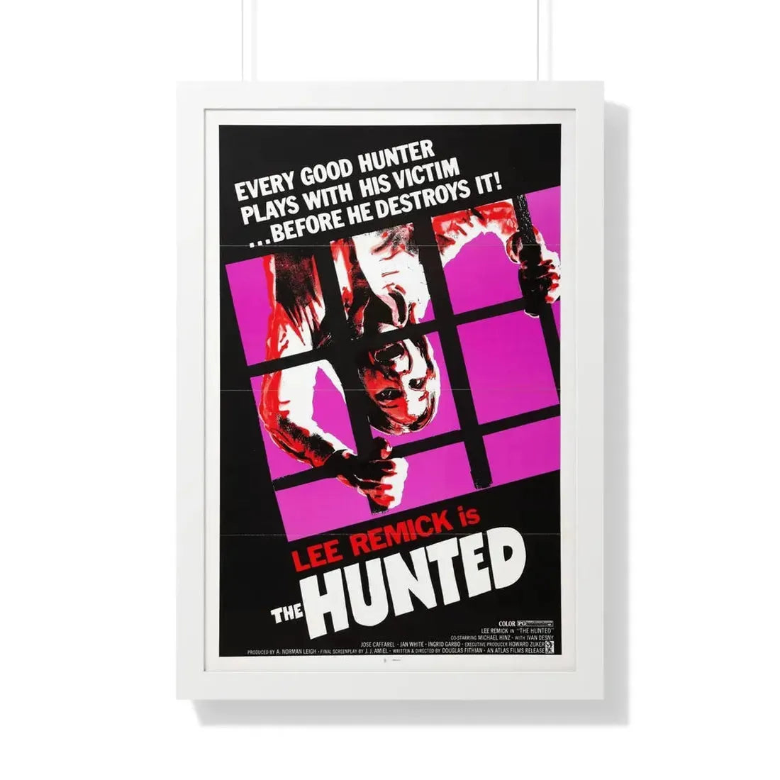 THE HUNTED 1974 - Framed Movie Poster 20" x 30" White - The Sticker Space