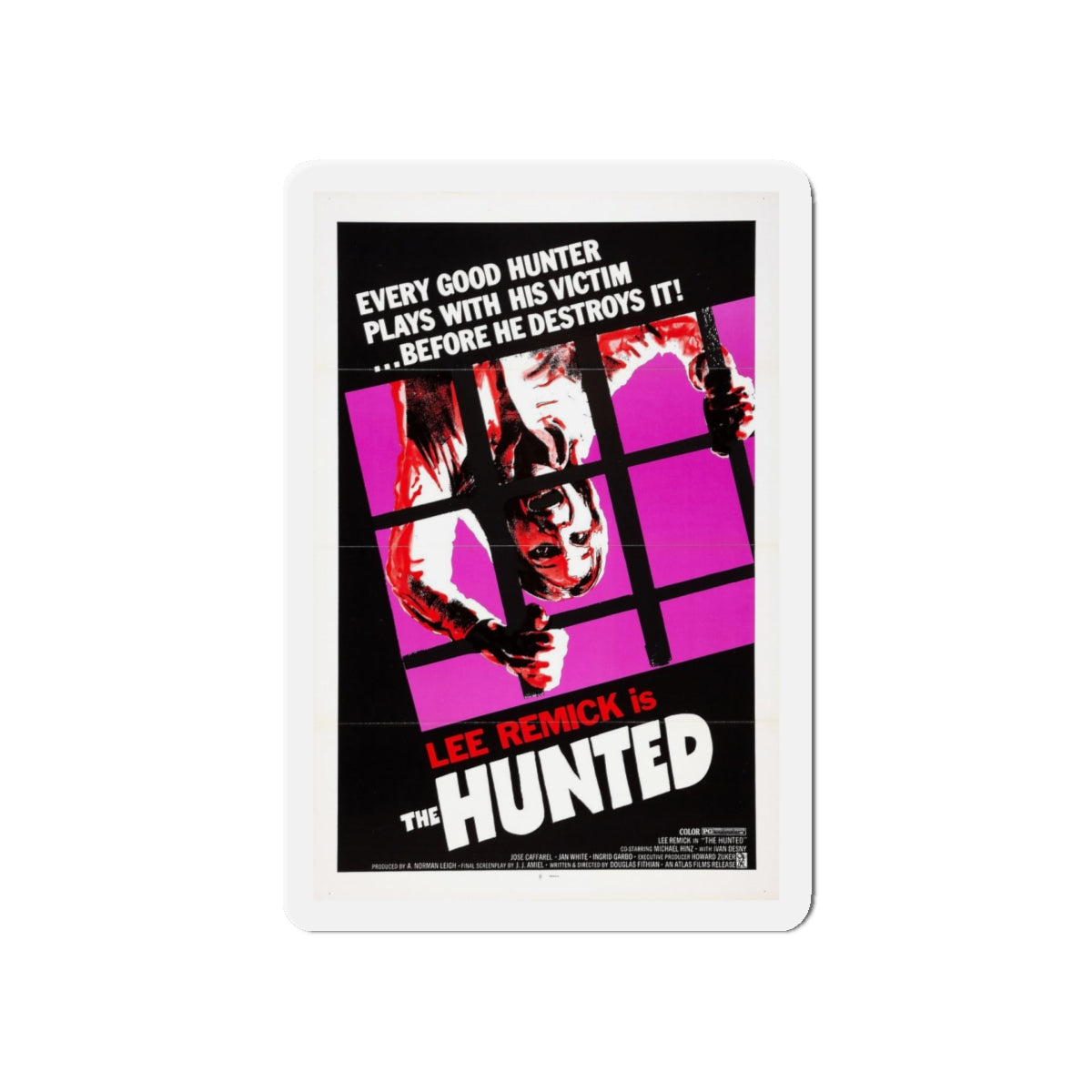 THE HUNTED 1974 Movie Poster - Refrigerator Magnet-5" x 5"-The Sticker Space