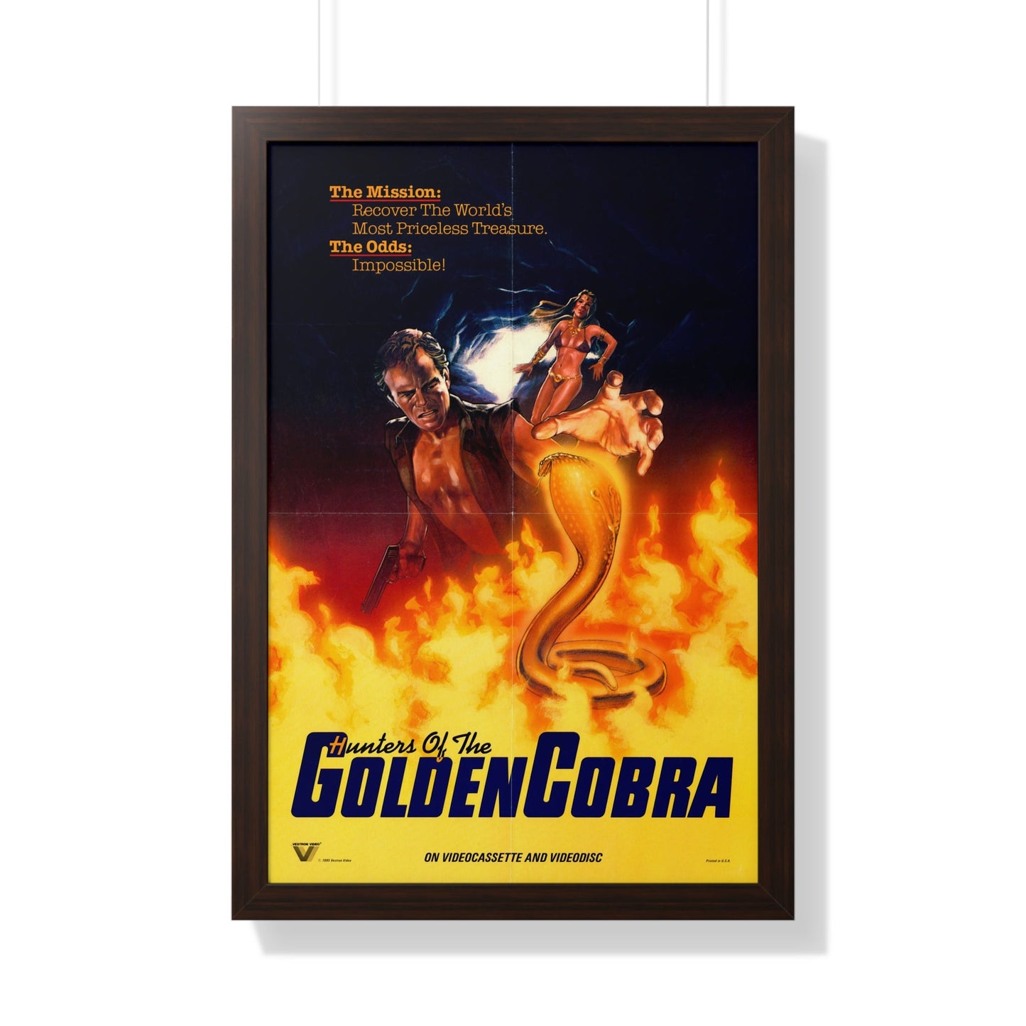 THE HUNTERS OF THE GOLDEN COBRA 1982 - Framed Movie Poster-20" x 30"-The Sticker Space