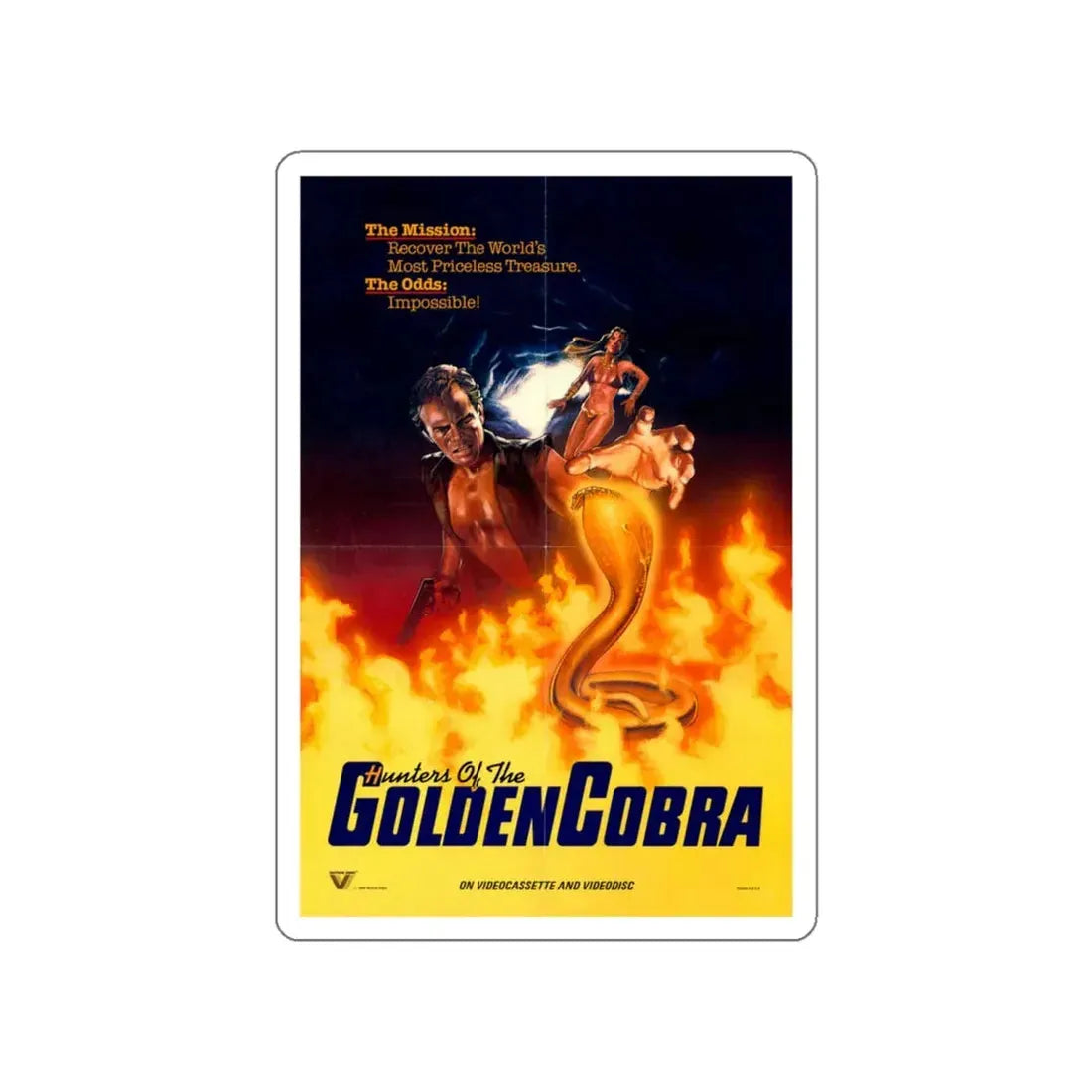 THE HUNTERS OF THE GOLDEN COBRA 1982 Movie Poster STICKER Vinyl Die-Cut Decal 5 Inch - The Sticker Space