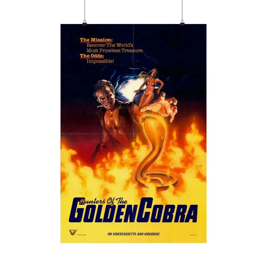 THE HUNTERS OF THE GOLDEN COBRA 1982 - Paper Movie Poster 24″ x 36″ Matte - The Sticker Space