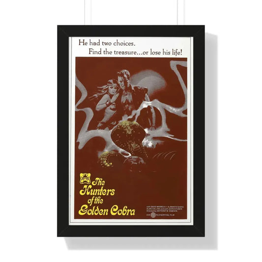 THE HUNTERS OF THE GOLDEN COBRA (2) 1982 - Framed Movie Poster 16″ x 24″ Black - The Sticker Space