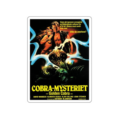 THE HUNTERS OF THE GOLDEN COBRA (DANISH) 1982 Movie Poster STICKER Vinyl Die-Cut Decal 4 Inch - The Sticker Space