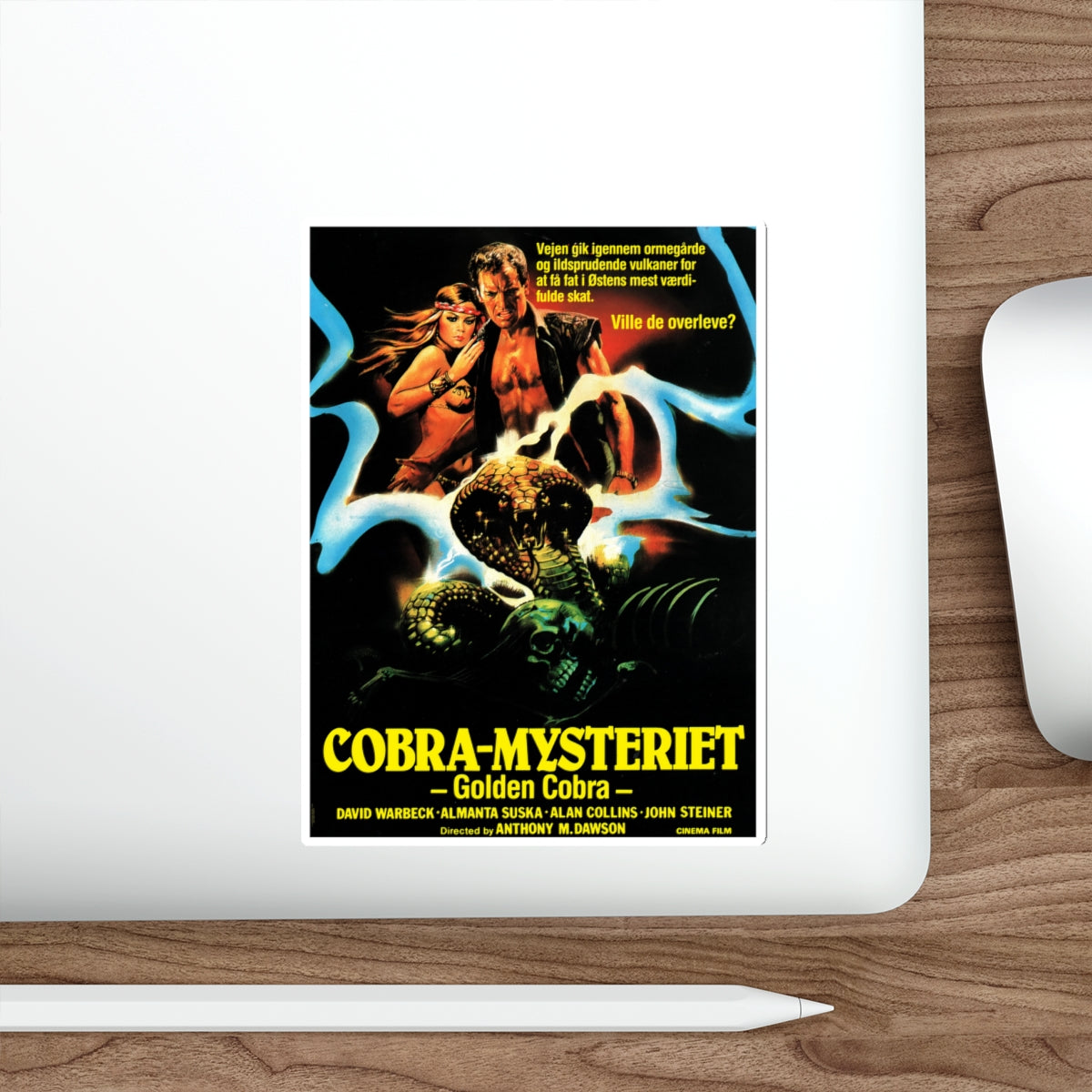 THE HUNTERS OF THE GOLDEN COBRA (DANISH) 1982 Movie Poster STICKER Vinyl Die-Cut Decal-The Sticker Space