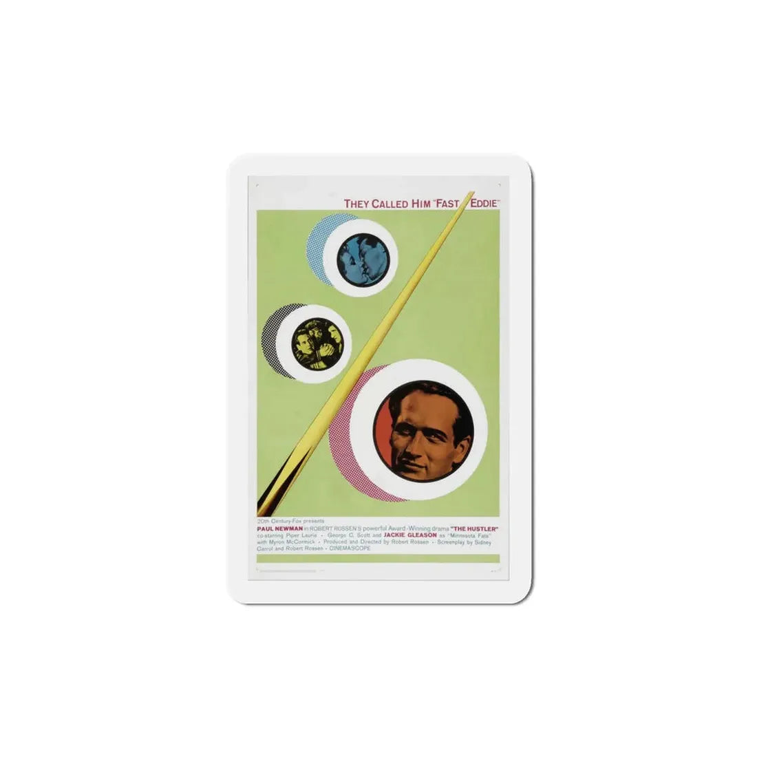 The Hustler 1961 Movie Poster Refrigerator Magnet 5 Inch - The Sticker Space