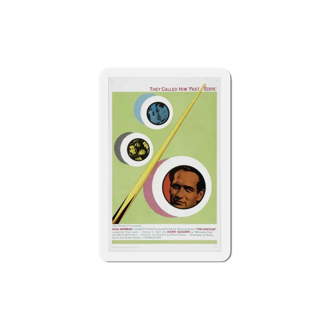 The Hustler 1961 Movie Poster Refrigerator Magnet 6 Inch - The Sticker Space