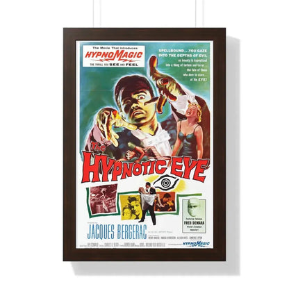 THE HYPNOTIC EYE 1960 - Framed Movie Poster 16″ x 24″ Walnut - The Sticker Space
