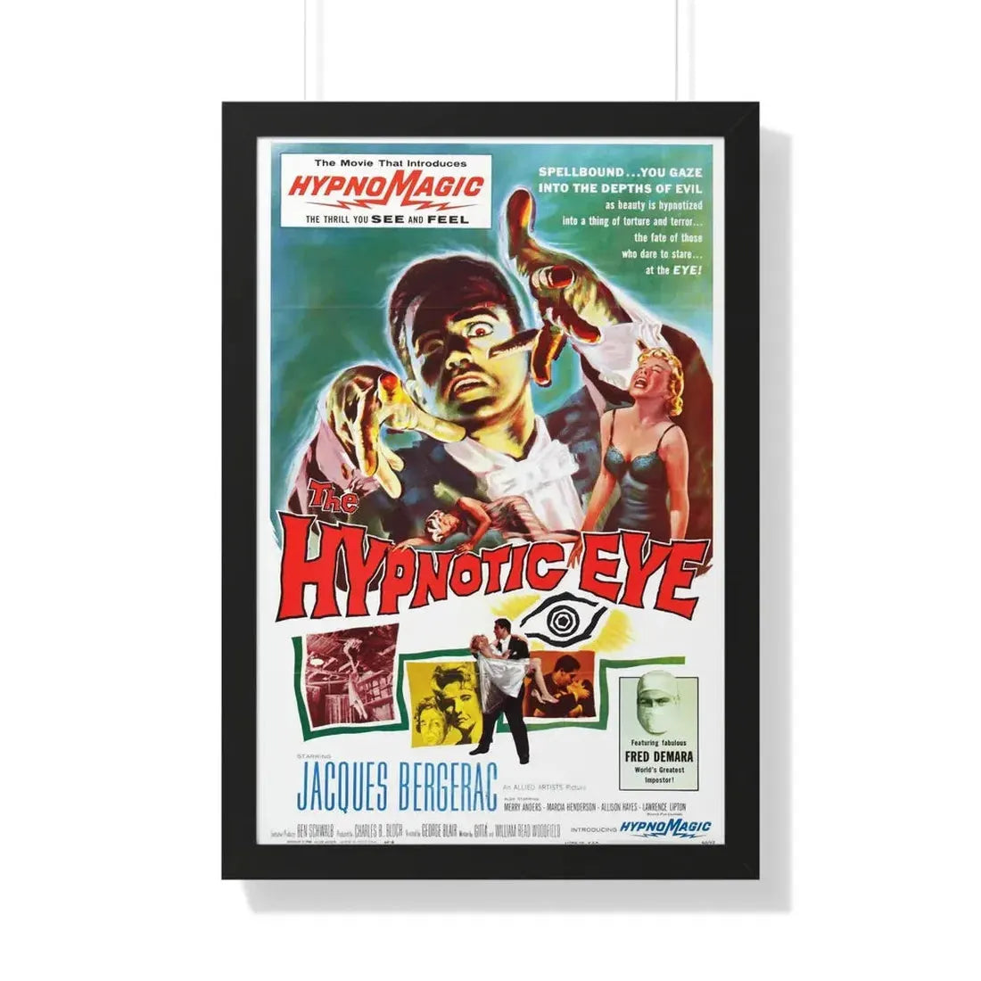 THE HYPNOTIC EYE 1960 - Framed Movie Poster 20" x 30" Black - The Sticker Space