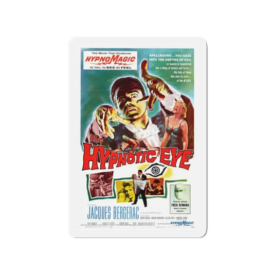 THE HYPNOTIC EYE 1960 Movie Poster - Refrigerator Magnet 2 Inch Die-Cut - The Sticker Space