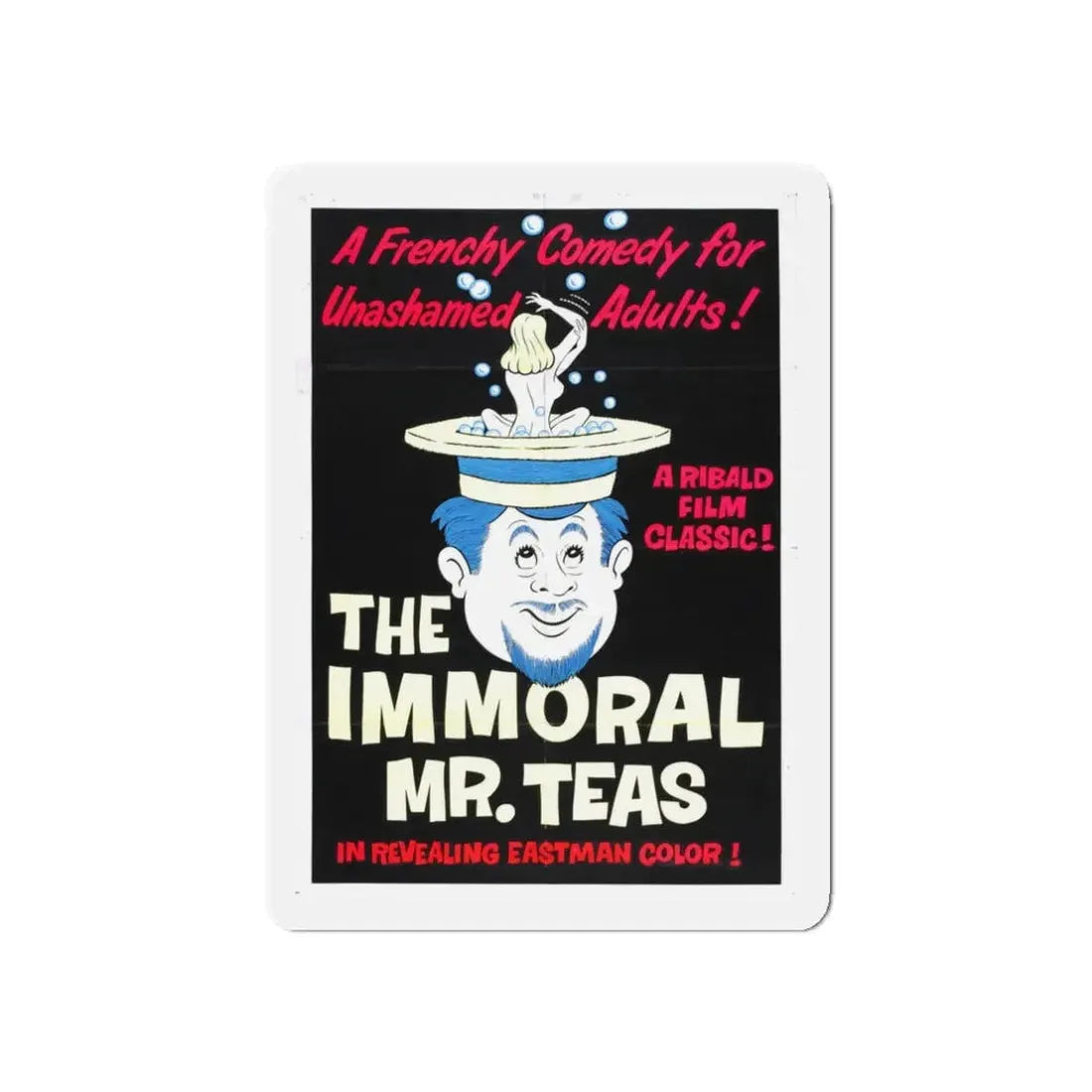 THE IMMORAL MR. TEAS (2) 1959 Movie Poster - Refrigerator Magnet 3 Inch Die-Cut - The Sticker Space