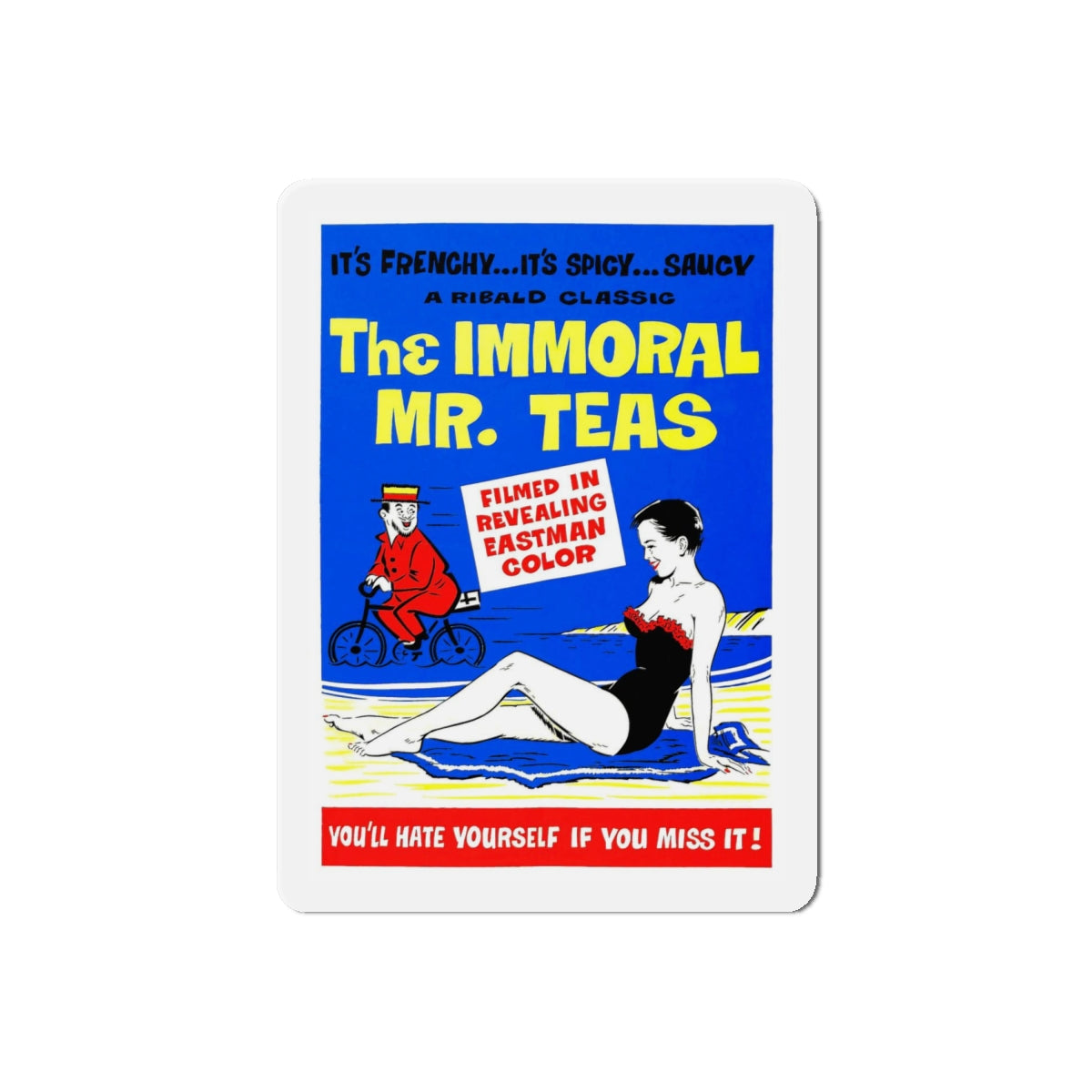 THE IMMORAL MR. TEAS 1959 Movie Poster - Refrigerator Magnet-6" × 6"-The Sticker Space