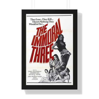 THE IMMORAL THREE 1975 - Framed Movie Poster-16″ x 24″-The Sticker Space