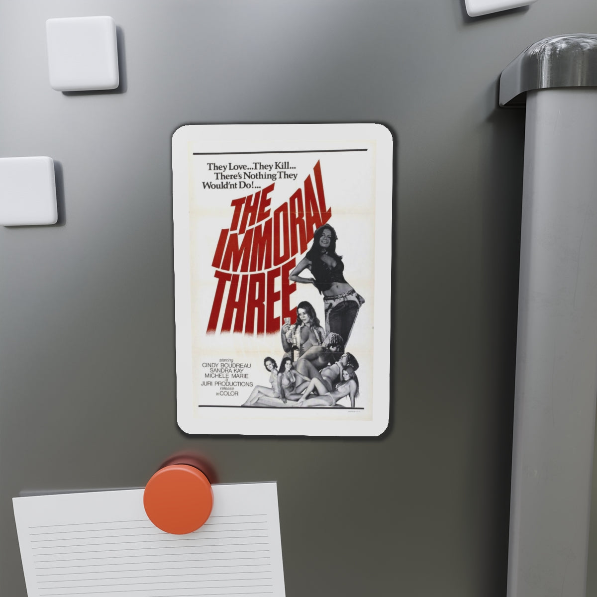 THE IMMORAL THREE 1975 Movie Poster - Refrigerator Magnet-The Sticker Space