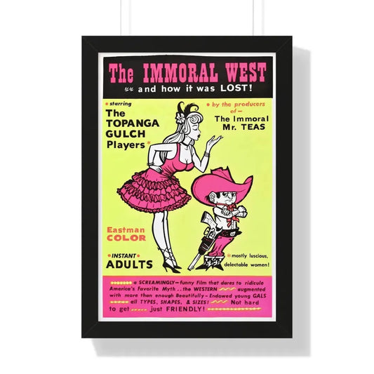THE IMMORAL WEST 1962 - Framed Movie Poster 16″ x 24″ Black - The Sticker Space