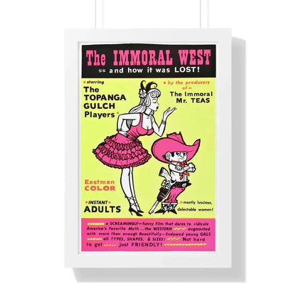 THE IMMORAL WEST 1962 - Framed Movie Poster 16″ x 24″ White - The Sticker Space