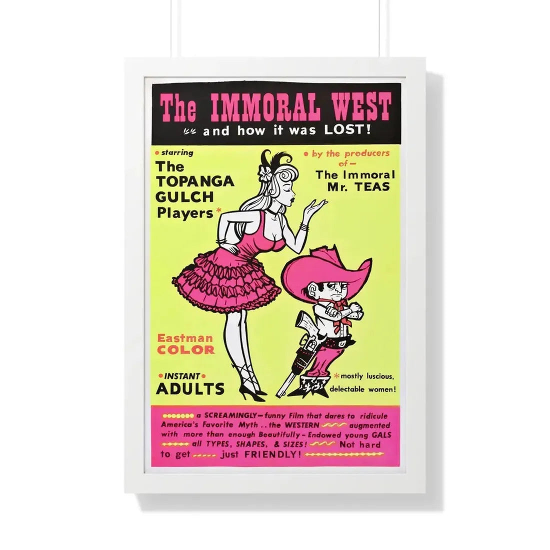THE IMMORAL WEST 1962 - Framed Movie Poster 20" x 30" White - The Sticker Space