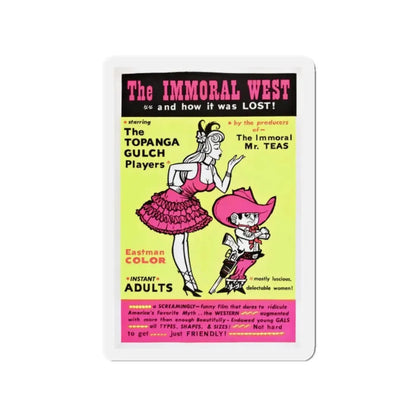 THE IMMORAL WEST 1962 Movie Poster - Refrigerator Magnet 2 Inch Die-Cut - The Sticker Space