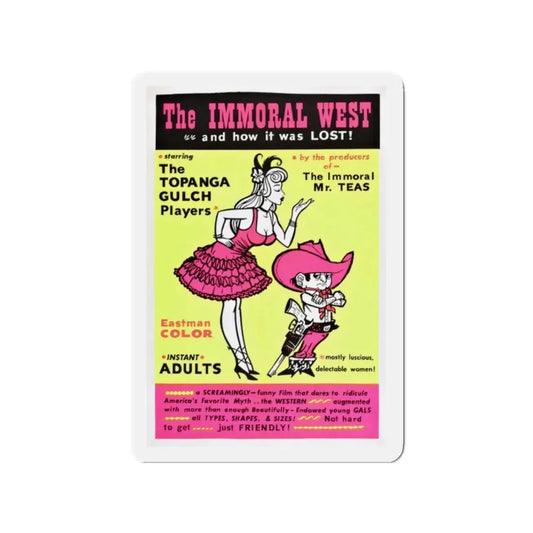 THE IMMORAL WEST 1962 Movie Poster - Refrigerator Magnet 2 Inch Die-Cut - The Sticker Space