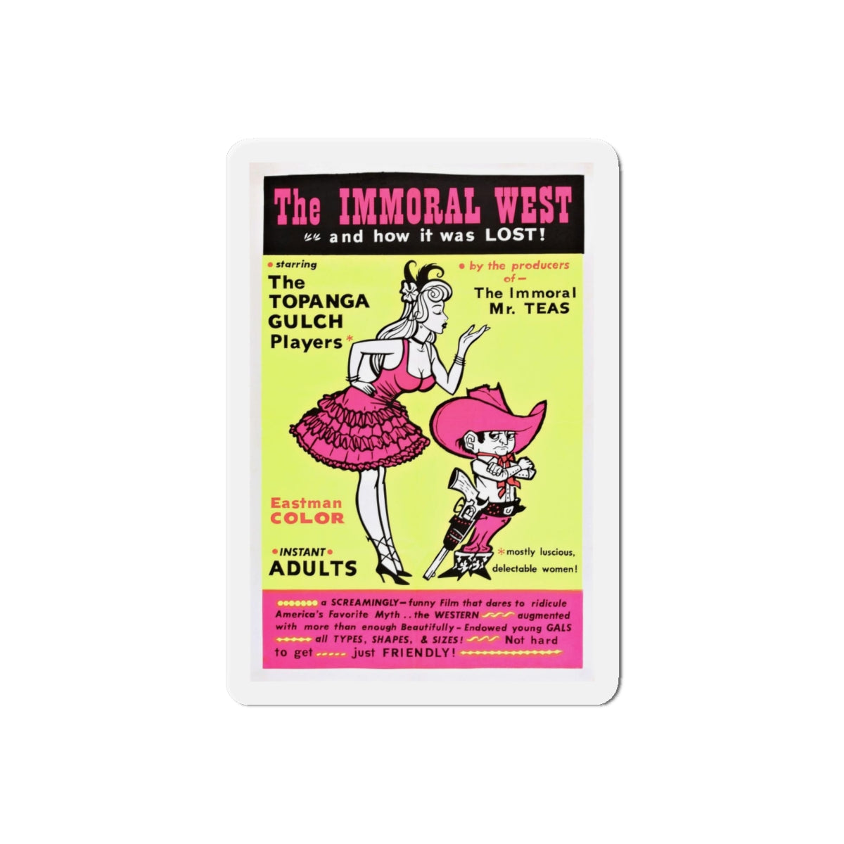 THE IMMORAL WEST 1962 Movie Poster - Refrigerator Magnet-6" × 6"-The Sticker Space