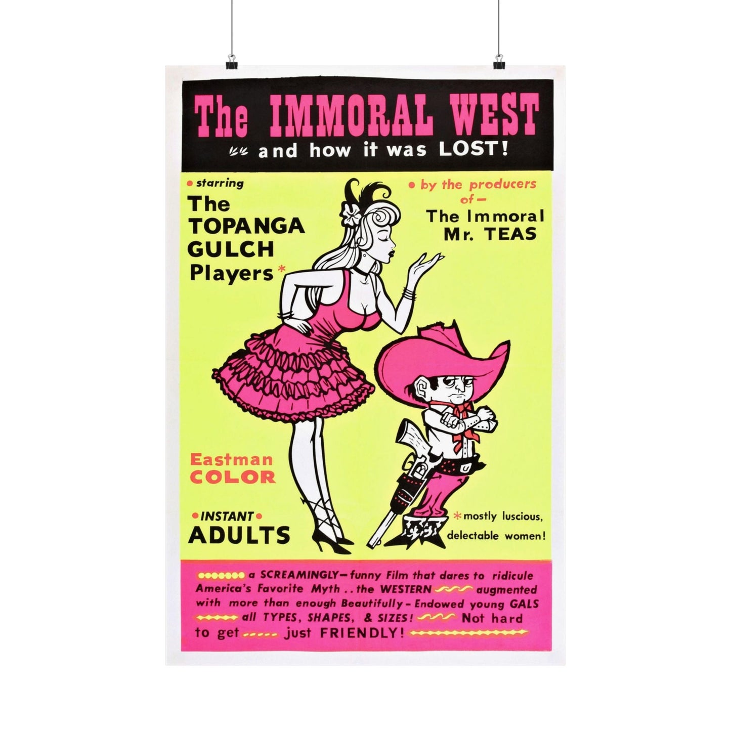 THE IMMORAL WEST 1962 - Paper Movie Poster-24″ x 36″-The Sticker Space