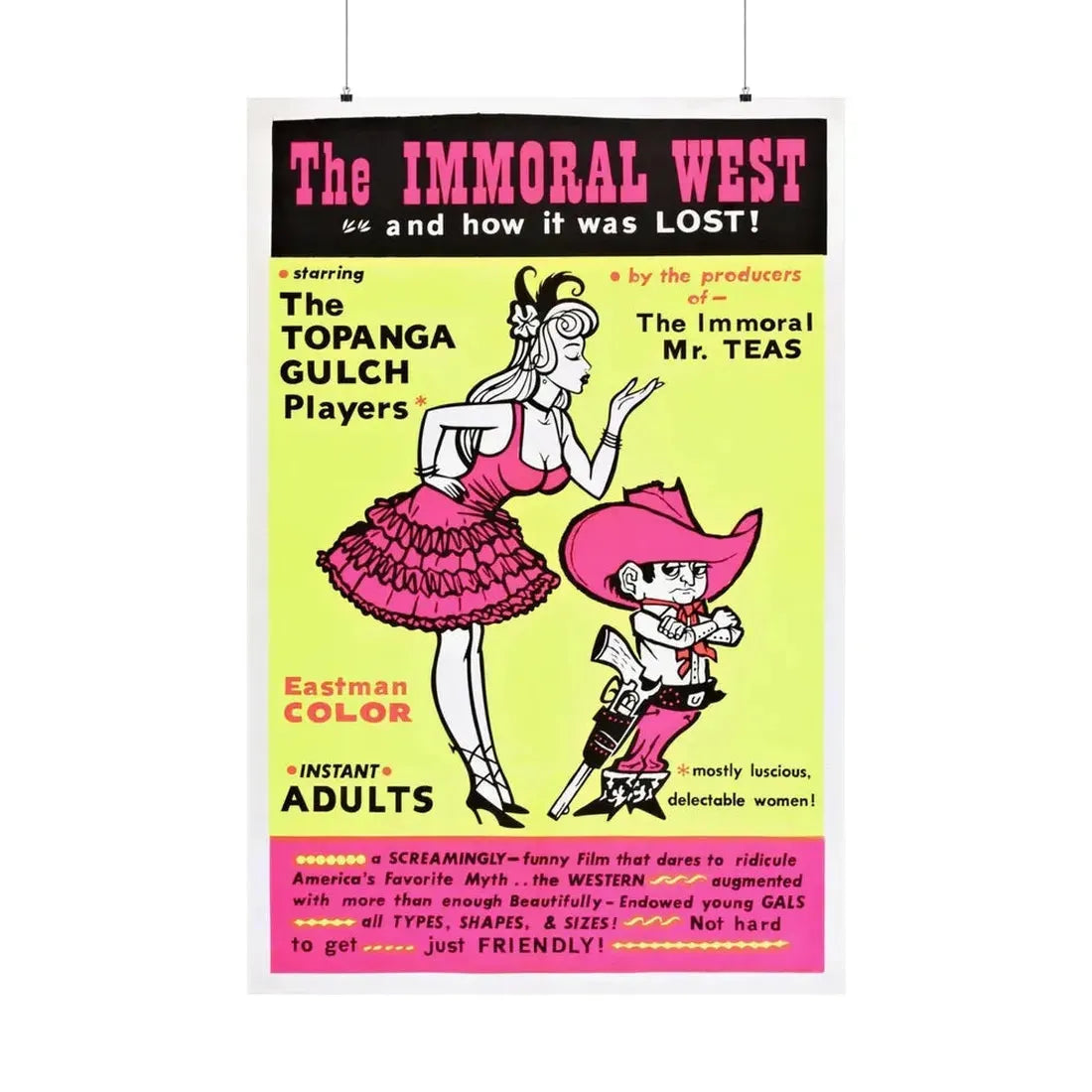 THE IMMORAL WEST 1962 - Paper Movie Poster 36" x 54" Matte - The Sticker Space