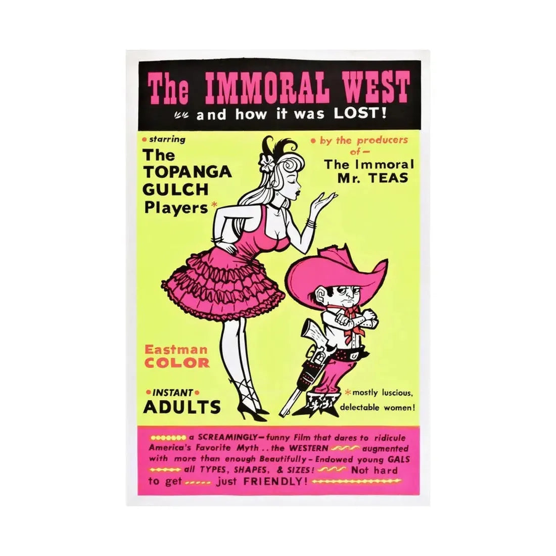 THE IMMORAL WEST 1962 - Paper Movie Poster - The Sticker Space