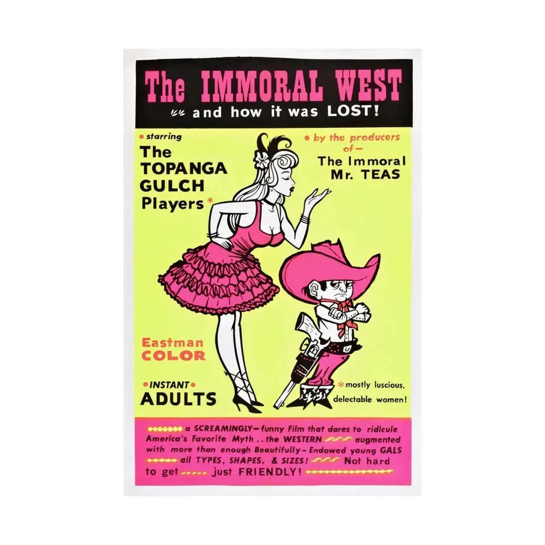THE IMMORAL WEST 1962 - Paper Movie Poster - The Sticker Space