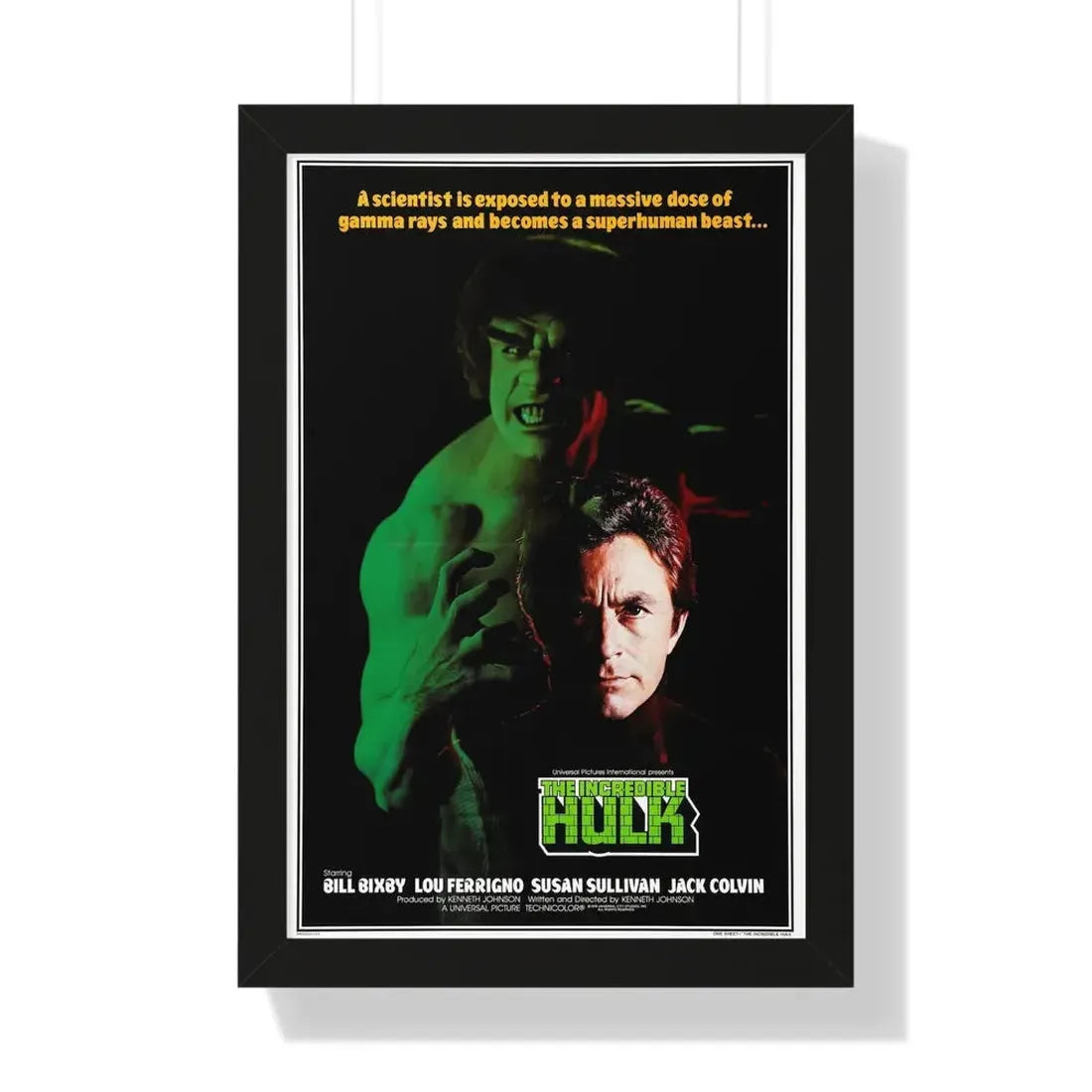 THE INCREDIBLE HULK (FERRIGNO) 1977 - Framed Movie Poster 16″ x 24″ Black - The Sticker Space